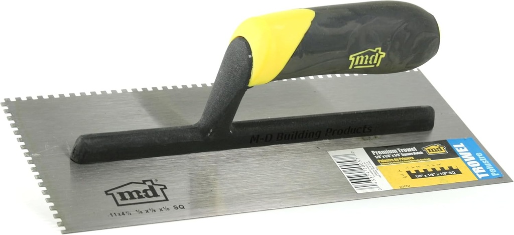 M-D Building Products 20057 1/8 in. x 1/8 in. x 1/8 in. Premium Square Notch Trowel