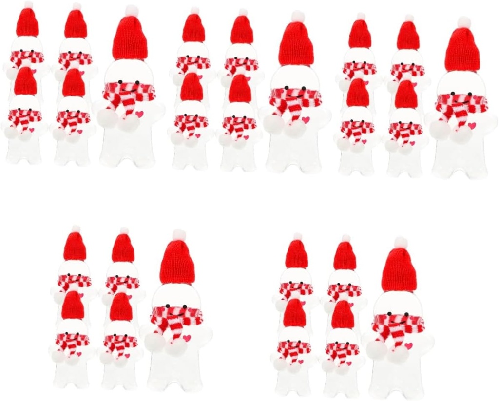 ARTIBETTER 25 Sets Gingerbread Man Jar Container with Lid Juice Containers Plastic Water Bottles for Kids Christmas Bottle Hat and Scarf Christmas Gingerbread Jars Christmas Cookie Jars