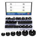 Glarks 60Pcs M10 M12 M14 M16 M18 M20 Black Hexagon Slotted Nuts Assortment Kit, 6 Size Carbon Steel Hex Castle Nuts for Car Moto Furniture Fasteners Repair