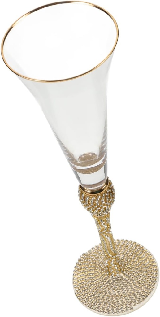 Veemoon Sophisticated Flutes Gold Rim Elegant Wine Glasses for Parties Bachelorette Cups