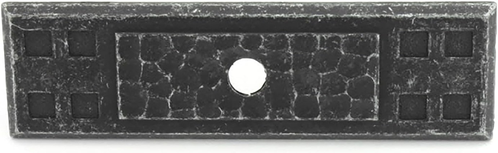 Hickory Hardware Arts & Crafts Collection Backplate Knob 3-1/2 Inch x 1 Inch Vibra Pewter Finish