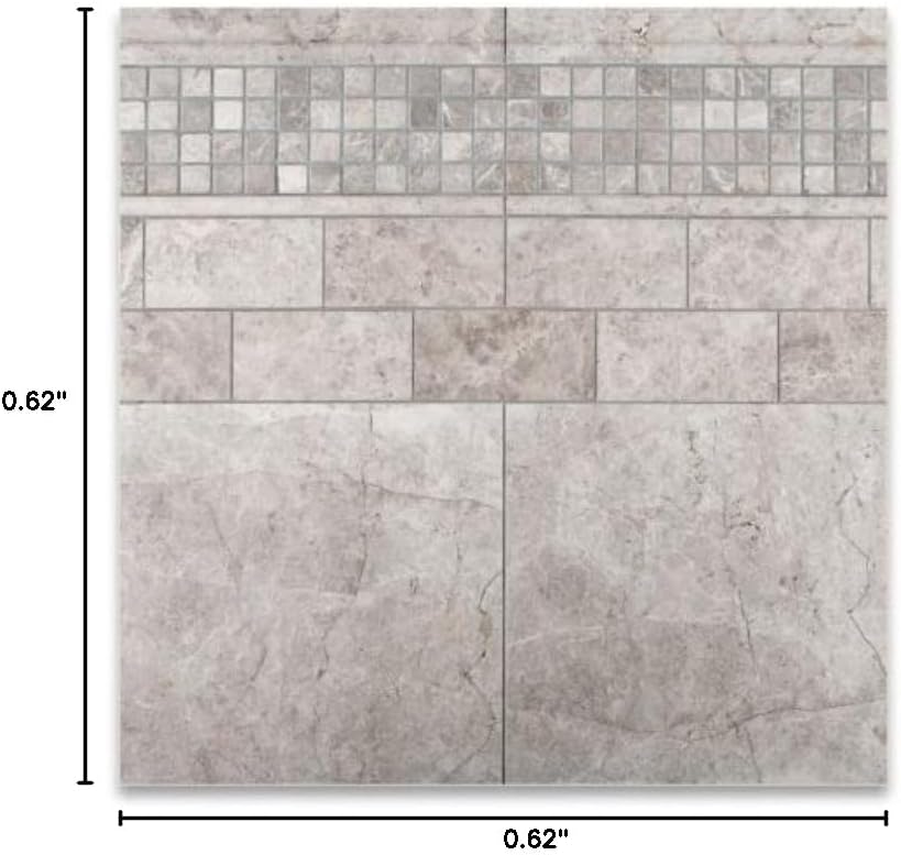 Silverado Gray 1X1 Marble Tumbled Mosaic Tile
