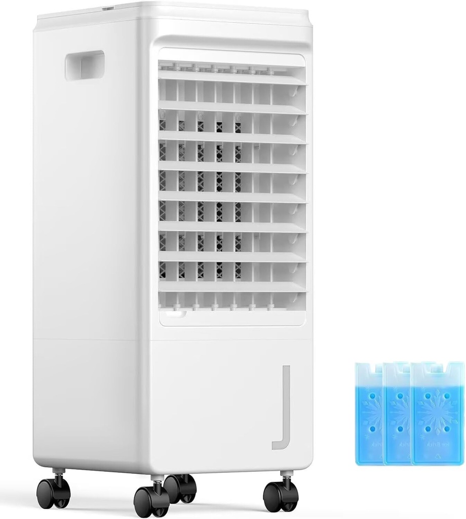 3-IN-1 Portable AC Unit with Remote, 75°Oscillation, 3 Modes & 3 Speeds, Ultra-Quiet 21" Ventless Swamp Cooler for Room Home Office