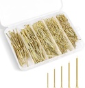 5 Sizes Gold Hardware Nails Assortment Kit, Picture Hanging Nails, Finishing Nails, Wood Nails, Wall Nails for Hanging, Small Nails, 400 PCS