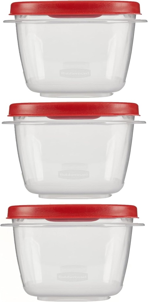Rubber maid Food Storage Containers Two Cup Food Storage Containers 7 Piece Set, Easy Find Lids, 3 Containers, 3 Lids Chalk Pen And Chalk Labels