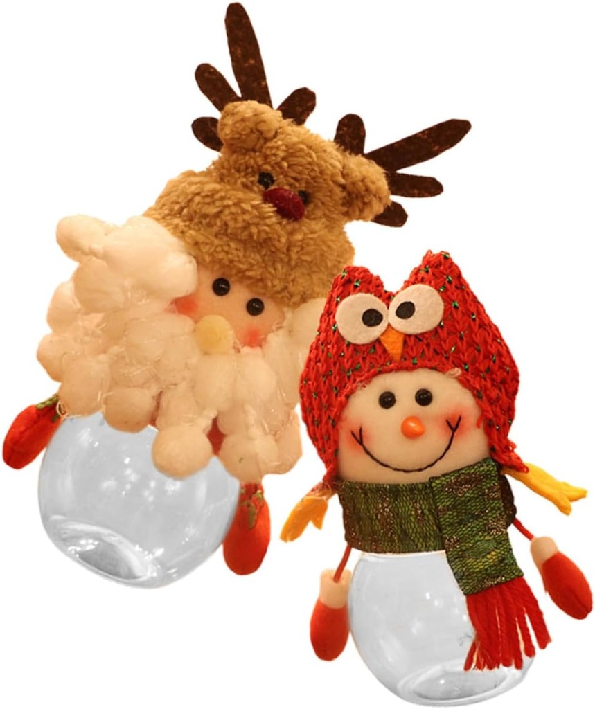 2pcs Christmas Snowman and Santa Cookie Jar Candy Storage Box for and Party Favors for Cookies Chocolates and