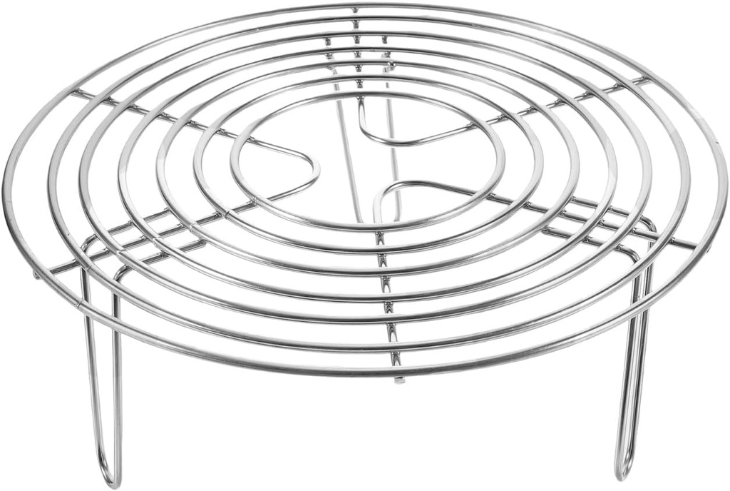 Tofficu Steamer Rack for Pots: Round Stainless Steel Cooling Rack - Steam Rack for Steam Fryer Stockpot Pressure Cooker 7.9in (diameter)*2.8in (height) - High-Leg Style