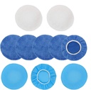 10PCS 9-10 inch Polisher Pad Bonnet Orbital Car Buffing Polishing Pad Cover - 5PCS Microfiber, 3PCS Wax Buffer, 2PCS Woolen Fleece Polishing Bonnet