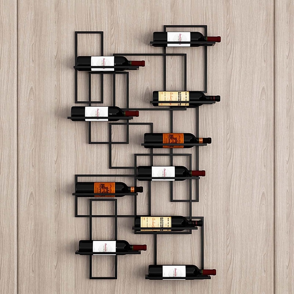 Simple modern line wall-mounted wine rack wine cellar racks wall mounted wine case for wall Horizontal wall-mounted wine rack, Industrial Bar Floating Shelf for Home Dining Room, Kitchen, Living Room(