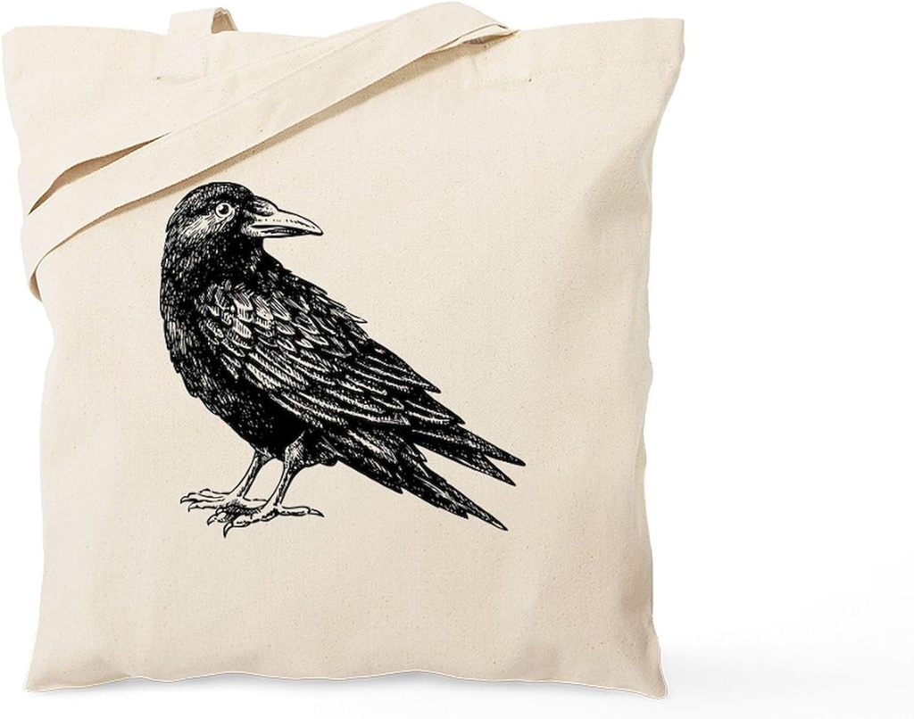 CafePress Raven Tote Bag Natural Canvas Tote Bag, Reusable Shopping Bag