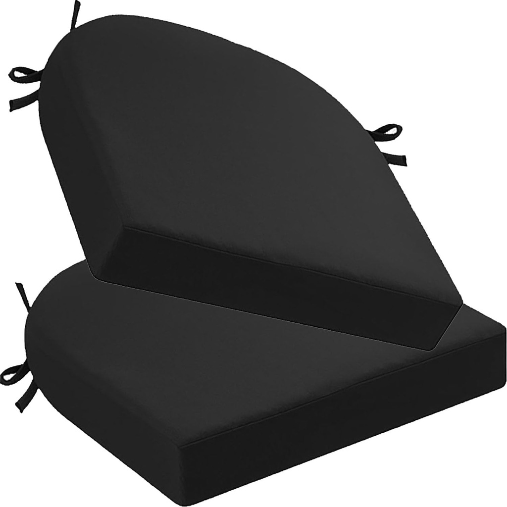 Outdoor Chair Cushions Set of 2/4 for Patio Furniture with Ties,Water-Resistant High Density Foam Garden Seat Cushion(5,2pcs:43x43x5cm/17x17x2in)