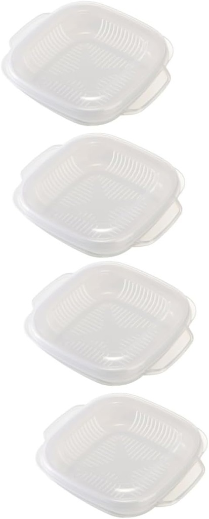 4pcs Separated Lunch Boxes Ice Pack Portable Food Container for Office School Camping