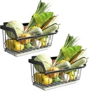 Hanging Kitchen Baskets Wire Storage Basket, Fruit And Vegetable Rack In 304 Stainless Steel, For Cabinet Pantry Organization And Kitchen, Bathroom, Wall Mounted Fruit And Vegetable Rack, Black fruit