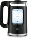 NELO Electric Kettle with Keep Warm Function, Sleek Glass Window Double Wall Design, LED Indicator Lights, Black Tea Kettle & Hot Water Boiler with Auto Shut-Off, 360° Base, BPA-Free, 1.7 Liters