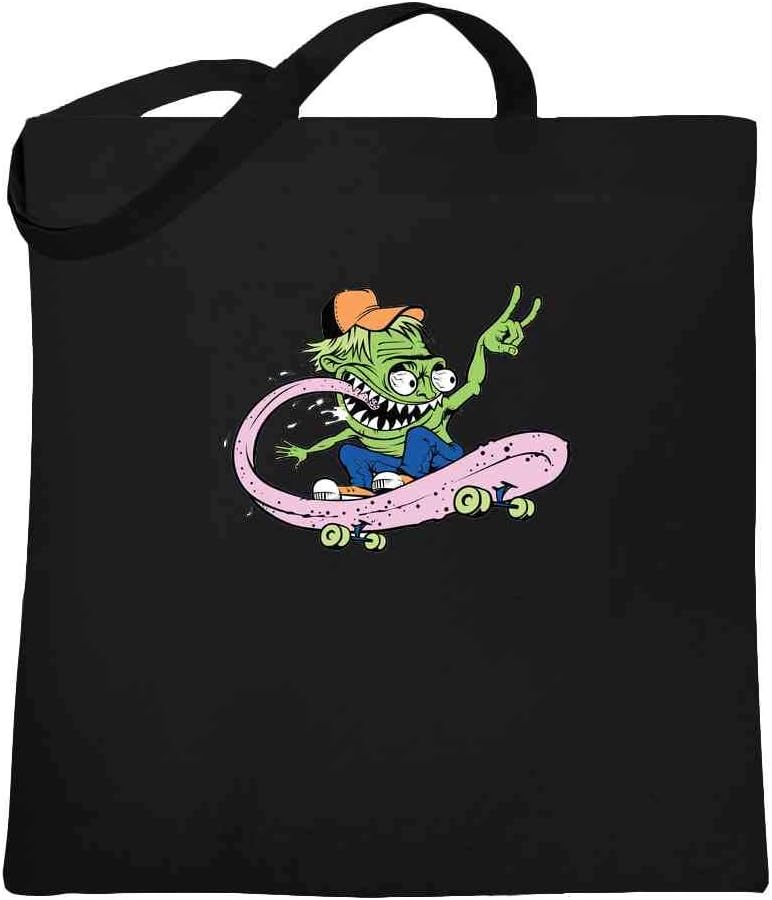Pop Threads Skateboard Monster Retro Cool Funny Canvas Tote Bag