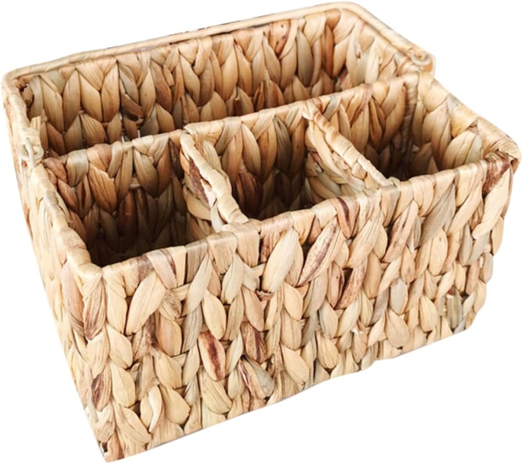 Multi-functional Silverware Organizer Basket Woven Cutlery Storage Big Silverware Holder Buffet Organizer