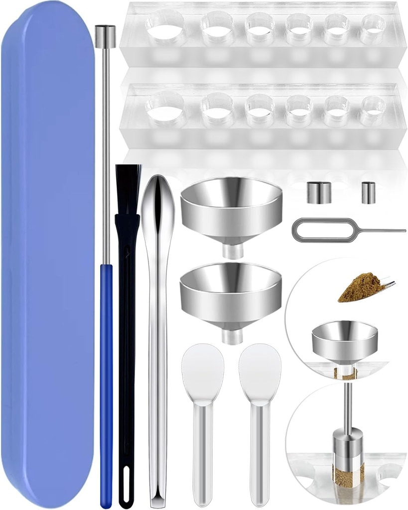 Filling Tool Kit - Home & Lab Supplies with Micro Funnels & Lab Scoops - Complete Set with Instruction for Material Filling #000 00 0 1 2 3