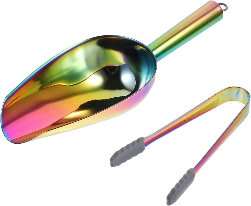 Stainless Steel Ice Tongs Ice Scoop and Cube Shovel for Kitchen Dishwasher Safe Accessory