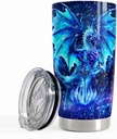 SANDJEST Blue Dragon Tumbler 20oz Stainless Steel Insulated Tumblers Coffee Travel Mug Cup Gift for Men Women Gifts for Birthday Christmas