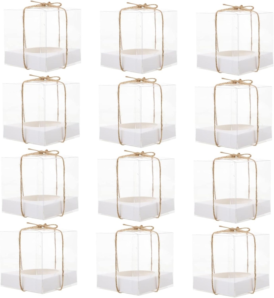 12pcs Transparent Cupcake Boxes Design for Bakery Packaging Cake Holders and Party Treats for Weddings Birthdays and Special Occasions