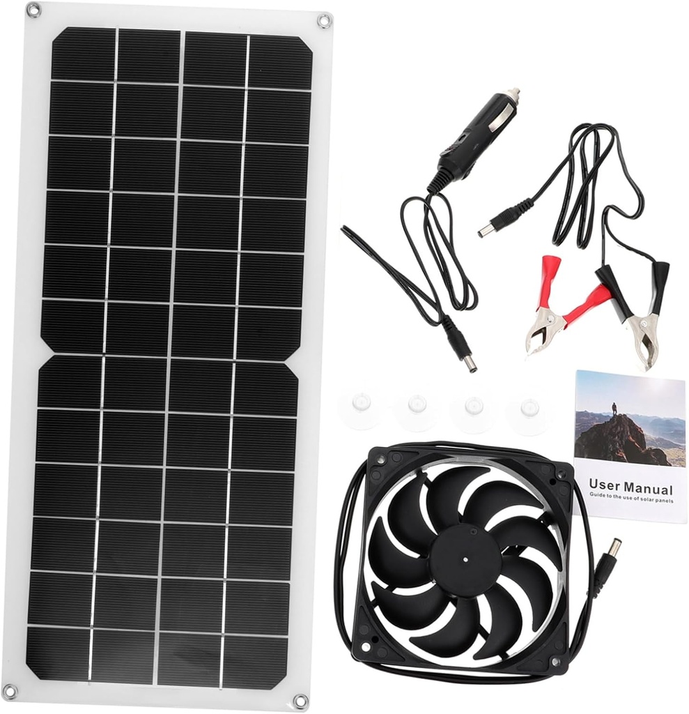 BESPORTBLE 1set Solar Powered Fan Solar Energy Cooling System for Efficient Temperature Control Livestock Farms and Chicken High Saving