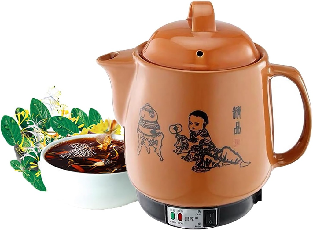 Chinese Medicinal Herb Pot 2 to 6 L, Intelligent Electric Pot for Decoctions and Heat Preservation, Continuous for 8 Hours, for Tea, Decoctions and Soups 4L