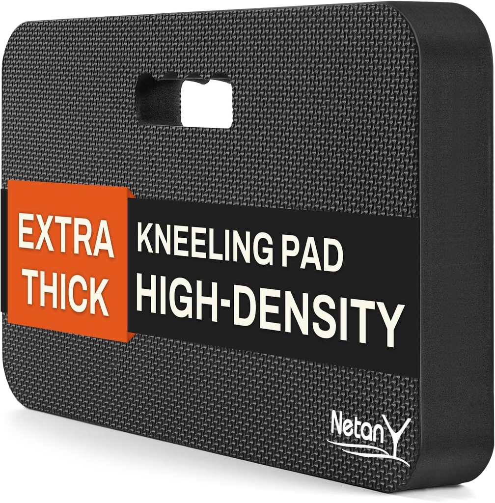 NETANY Extra Thick Kneeling Pad for Gardening, Comfortable Knee Pad Cushion, Extra Large Foam Kneeler Mat for Gardening, Baby Bath, Workout, Exercise & Yoga, Mechanic, 17.8 x 11 x 1.5 in, Black