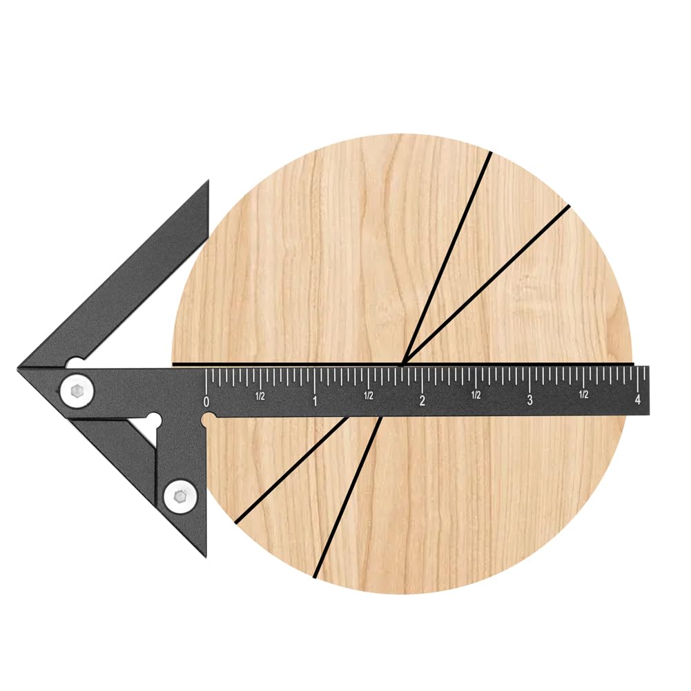 Aluminum Imperial Circle Center Positioning, 45/90 Degree Positioning Ruler, Right Angle Positioning, Centerline Positioning, Multi-Function Arrow Ruler, High-Precision Measuring Ruler,044BK