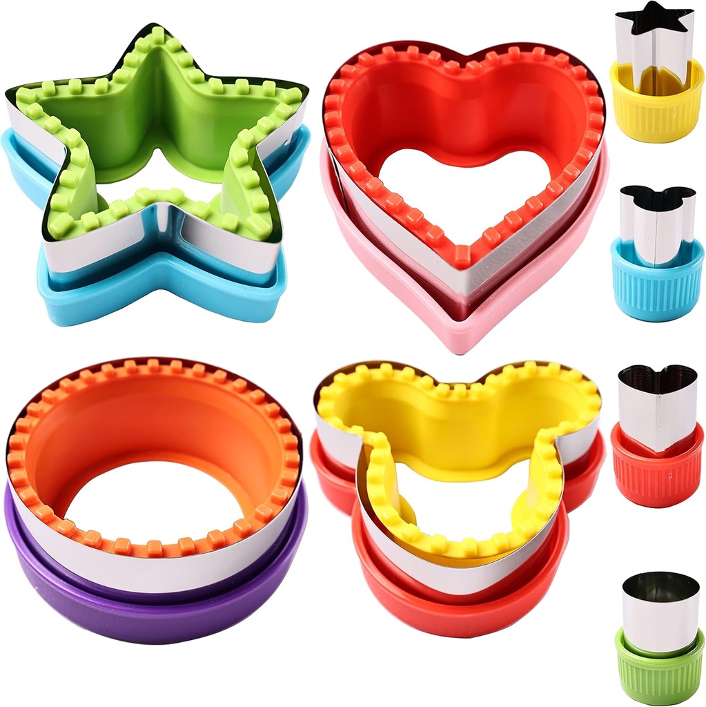 Sandwich Cutter and Sealer for Kids, 4pcs Bread Sandwich Decruster Pancake Maker DIY Cookie Cutters for Kids Bento - Round Heart Star Mickey Head Shaped