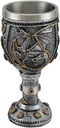 Silvered Steampunk Dragon and Gears Goblet w/Stainless Steel Liner