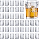 48 Pcs Shot Glasses Set 2.2 oz Mini Shot Cup Bulk, Clear Plastic Unbreakable Base Plastic Glass for Custom, Birthday Wedding Guest Gift (Square)