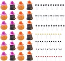LYFJMUS 84 Pcs Bento Box accessories Halloween Ghost Pumpkin Seasoning Sauce Squeeze Bottles and Halloween ToothpicksMini Salad Dressing Ketchup Container Halloween Cupcake Topper for Halloween Party