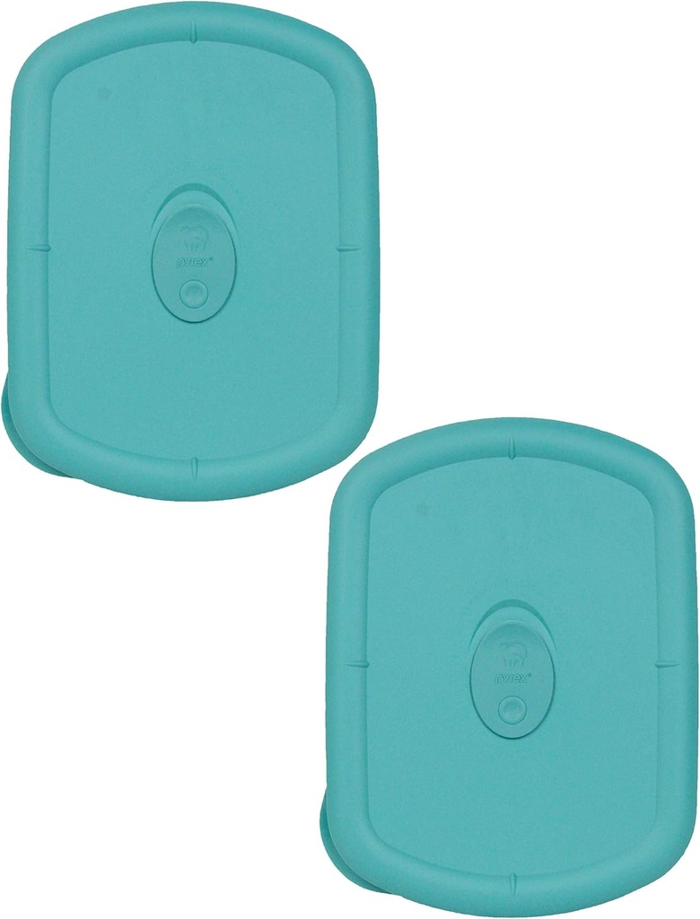 Pyrex 8212-VPC 3-Quart Vented Turquoise Food Storage Replacement Lid (2-Pack) - Made in USA