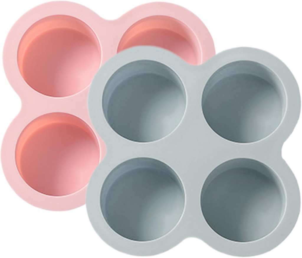 Silicone Egg Bite Molds 2Pcs 4 Cavity Non-Stick Reusable Silicone Muffin Tray Heat-resistant Air Fryer Egg Molds DIY Cupcake Pan Safe Muffin Tin ideal for Kitchen Baking