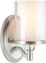 Kira Home Victoria 10" Transitional Wall Sconce, Frosted Glass Inner Shade + Clear Seeded Glass Outer Shade, Brushed Nickel Finish