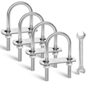 4 Sets M8 U-Bolts,u-Bolts 2" (50mm) Wide,304 Stainless Steel u-Bolts,with Nuts,Bolt Plate and washers (4, M8 x 50mm x 100mm)