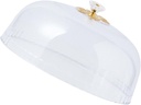 1Pc Transparent Plastic Dessert Cover Lid for Cake and Snacks Wear-resistant Food Protective Dome Practical Serving Dish Cover for Home and Parties
