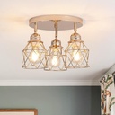 Kitchen Light Fixtures - 3-Lights Multi-Directional Ceiling Lamp with E26 Base, Adjustable Flush Mount for Hallway, Farmhouse, Kitchen, Dining Room, Entryway