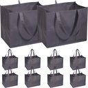 DIOMMELL 10 Pack Reusable Grocery Bags Extra Large Super Strong Heavy Duty Shopping Tote Bags with Reinforced Handles, Grey