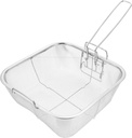 Hemoton Stainless Steel Deep Fry Basket with Handle Wire Fry Basket ing Square er Mesh French Chips Fries Strainer for ing Serving Food