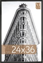 MCS Trendsetter 24x36 Poster Frame Black High-Gloss, Vertical & Horizontal Wall Hanging Large Picture Frame for Photos, Posters & Art Prints (1-Pack)