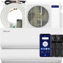 DELLA 20K BTU ODU 2 Dual Zone 12K 12K BTU 20 SEER2 208-230V Cools Up to 1100 Sq.Ft Wifi Multi Zone Mini Split Air Conditioner Ductless Pre-Charged Heat Pump Work with Alexa, 16ft Installation Kits