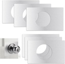 6 Pieces Rectangular Door Reinforcement Plate Stainless Steel, Handle Fixing Cover Door Knob Plate Scar Filler Repair, Thick Deadbolt Lock Hole Cover with Adhesive Tapes (6, Silver)