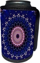 Can Cooler Bottle Wrap - Dark Blue Blowout Decorative Circle Flower Mandala Digital Abstraction Art – Fancy Kaleidoscopes
