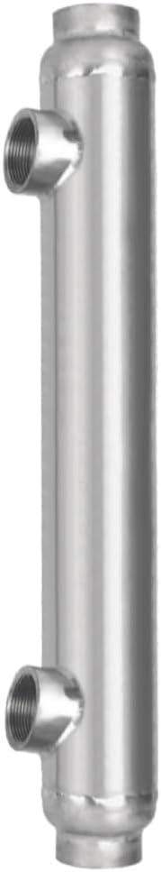 AB Swimming Pool Heat Exchanger 55kBtu Titanium Same Side Ports 1 1/2" & 1" FPT w/Brackets for Marine Engine Water Cooling