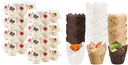Bundle of 6 Count Cupcake Containers 15 Pack and 200PCS Tulip Cupcake Liners