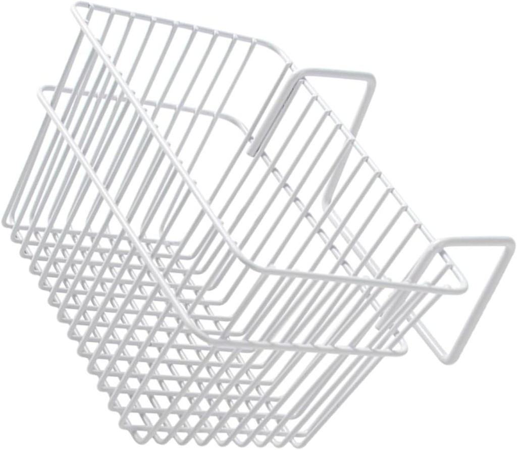 Amosfun Metal Wire Hanging Storage Basket White Wall-Mounted Organizer for Kitchen Office Iron Wire Rack for Bathroom Toiletries 2-Pack