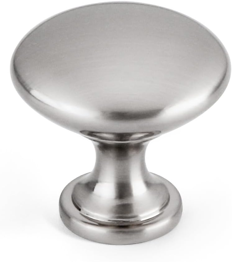 Drawer Knobs Dresser Handles Brushed Satin Nickel Kitchen Cabinet Knobs Modern Cabinet Pulls Single Hole Knobs for Cabinets and Drawers，2 Pack