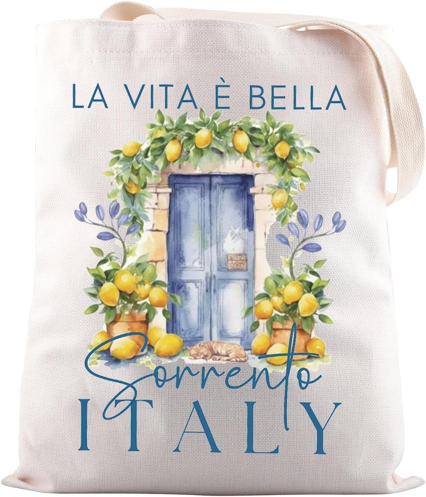 JNIAP Positano Italy Vacation Gift - Sorrento Lemon Tote Bag - Amalfi Coast Italy Gift