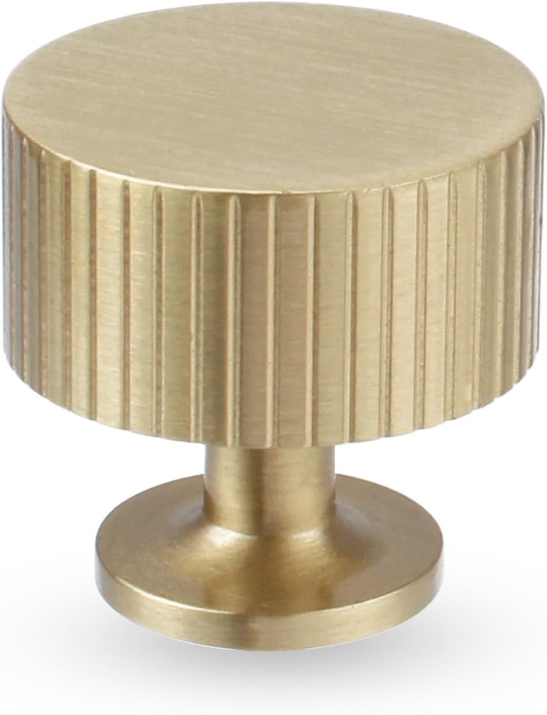 RZDEAL 4pcs Solid Brass Cabinet Knobs Pulls Cabinet Drawer Dresser Gold Knobs Modern Handles (1-1/8"x1-1/8/28mmx28mm),Brushed Brass Finish